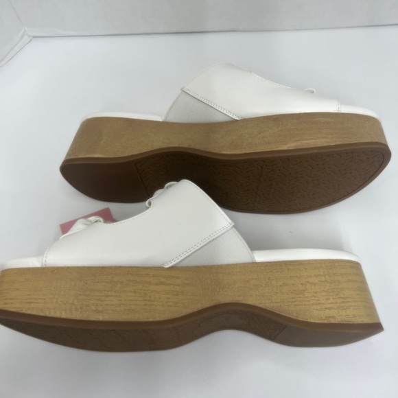 Sam & Libby Platform Sandals Indie White  Double Bow Slip On Size 8 NWT - Picture 7 of 9